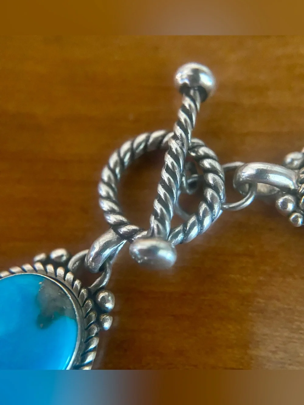 Carolyn Pollack Sterling Silver MOP Turquoise Purity Promise Bracelet size 7”